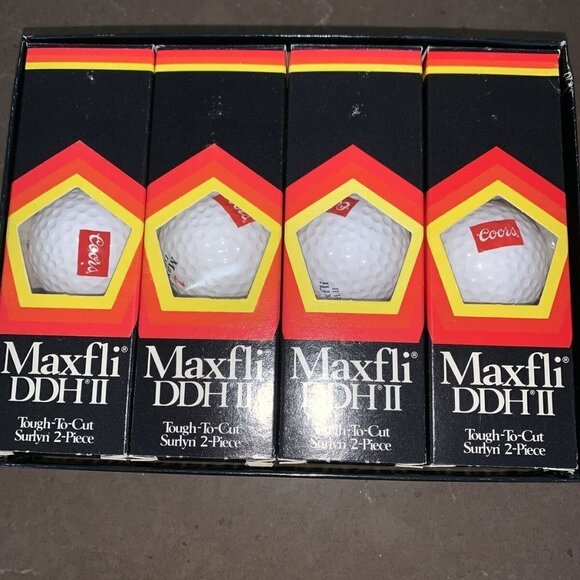 NIB Vtg Dunlop Maxfli DDHII Coors Golf Balls One Dozen - Picture 1 of 3